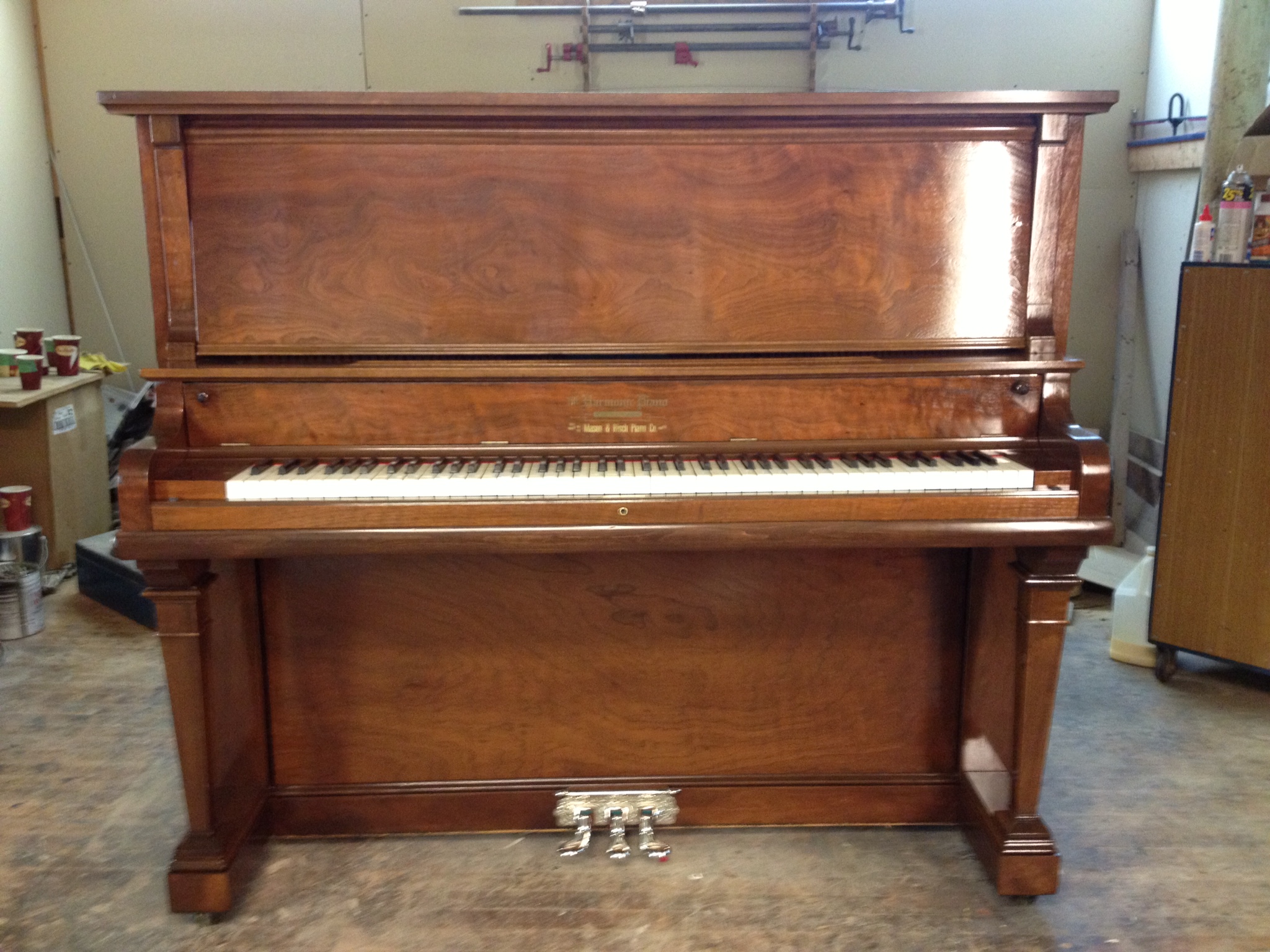 A beautifully refinished piano.